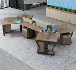 Mesa de oficina ejecutiva de madera de acero modular moderna, organizador de oficina, cubículo, ordenador, estación de trabajo, escritorio modular - Product Image 6