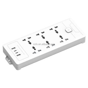 儿童保护通用多插座电源板，带带USB C型端口的过载保护插座 - Product Image 1