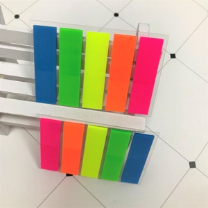 Wholesale 5-Color Fluorescent PVC Film <strong>Index</strong> Page Marker Sticky Memo <strong>Notes</strong> Self-Adhesive <strong>Notebooks</strong> - Product Image 1
