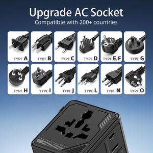 Adaptateur de voyage universel Worldplug 70W GaN avec prise internationale, chargeur de voyage avec USB et <span class=keywords><strong>type</strong></span>-<span class=keywords><strong>C</strong></span> pour téléphone portable et ordinateur portable - Product Image 4