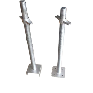Piezas de andamio de escalera Sistema de construcción Andamio de acero Jack Nivel ajustable Base Material de construcción Andamio