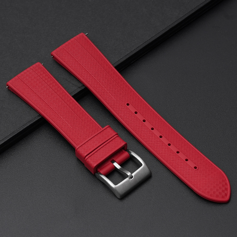 Rojo + plata hebilla