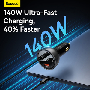 BASEUS ที่ชาร์จในรถยนต์ PD3.1 140W QC3.0ชาร์จเร็วสำหรับ MacBook Pro แล็ปท็อป USB Type C ที่ชาร์จโทรศัพท์ในรถสำหรับ iPhone - Product Image 3