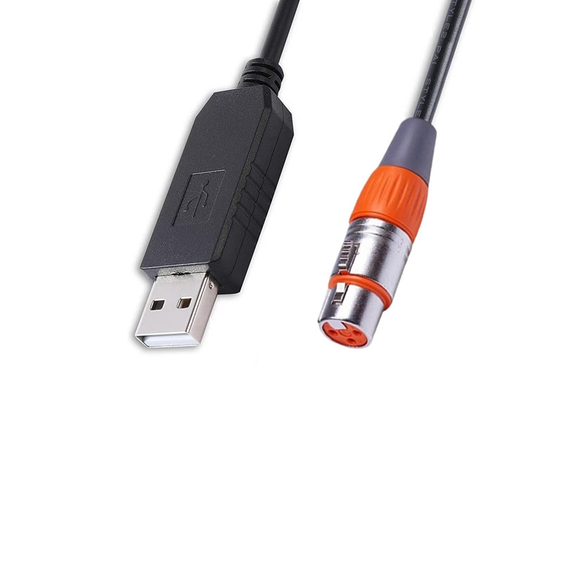 USB a hembra FT232, núcleo importado, negro y naranja.