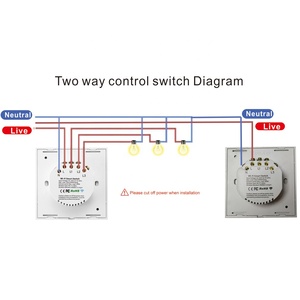 WiFi Smart Home Touch Button Switch 2 Way 1 Gang EU UK Smart Light Switch Alexa Google Home WiFi Wall Remote Control Switches - Product Image 4