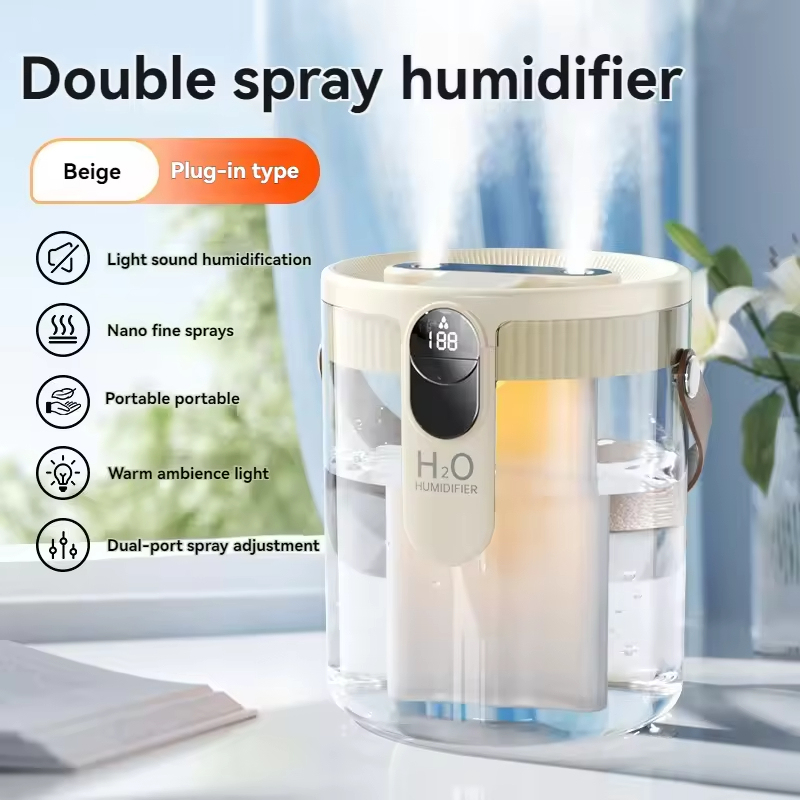 Dual-Spray Humidifier (Beige) USB Plug-in Version