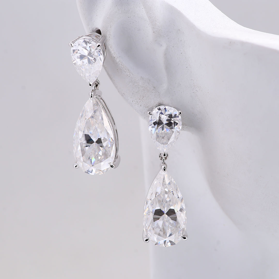 10k gold moissanite diamond earring