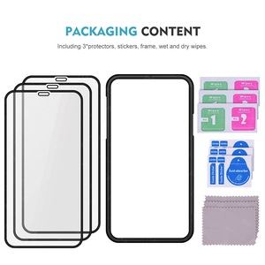 2/3パックHDプライバシーアンチスパイ携帯電話強化ガラススクリーンプロテクターiPhone16 15 ProMax用簡単インストールフレームキット付き - Product Image 3