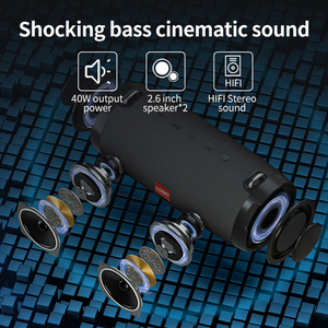 Altavoz portátil Mini con Bluetooth, 40W, IPX5 resistente al agua, compatible con entrada de Audio, tarjeta microSD y controlador de Flash USB, BT5.0 - Product Image 4