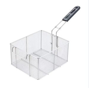 Robuster Friteusenkorb-Verschlüsselungsrahmen-Quadrat filternetz zum Sieben von Pommes Frites-Edelstahl-Grill gitter korb