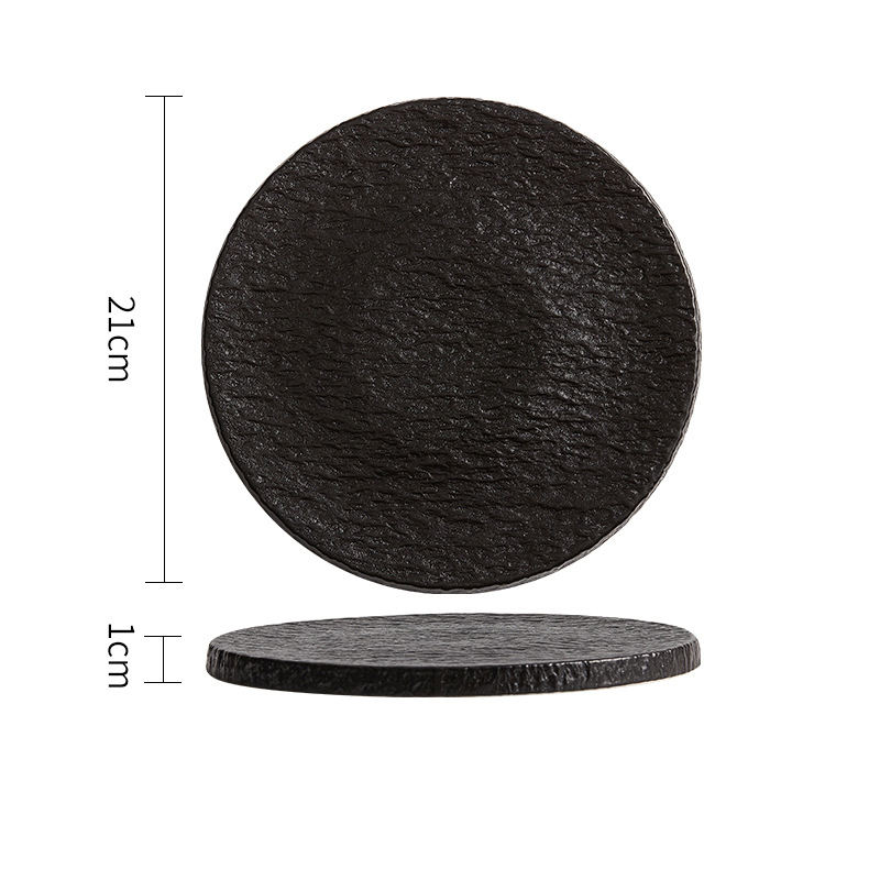 Assiette plate ronde à bord épais de 8,5 pouces