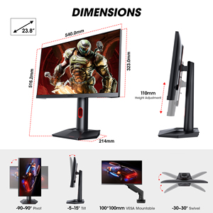 KOORUI 24-Inch LCD Gaming Monitor with 1920x1080 Resolution Higher Refresh Rates for Desktop <strong>Use</strong> - Product Image 2