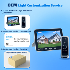 5000mAh IP65 wasserdichte drahtlose Video-Türklingelkamera Bewegungserkennung Home Security Kameramonitor mit 4-Zoll-LCD-Display - Product Image 6