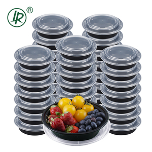 Fiambreras redondas desechables de plástico para microondas, 27OZ, 760ML, 33g, contenedor de envasado de alimentos apilable a prueba de fugas con tapa transparente