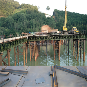 Heavy Frame Steel Bailey Bridge Double Truss Design com estrutura de aço material galvanizado para infraestrutura rural urbana