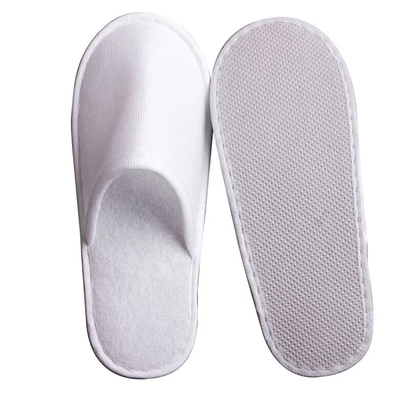 Pantofole da bagno bianco personalizzato spessore 2.5mm di lino a quadri di dimensioni Non tessute 27*10.5 morbide usa e getta pantofole Hotel
