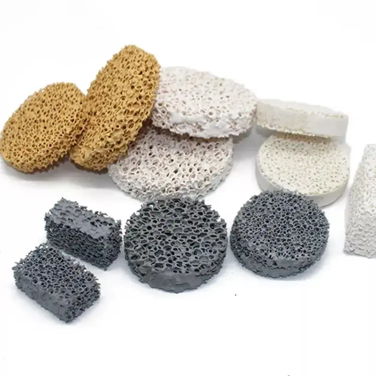 10-100 ppi sic zircone céramique filtre en mousse résistance à l'usure poreux alumine filtre en céramique pour la coulée