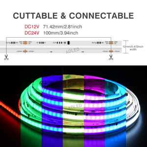 แอดแอลอีดี DC12V 630ชิพ rgbic 12V Smart rgbic Strip rgbic 8วัตต์/เมตร71.42มม. ตัดได้กว้าง12มม. เรียงตามลำดับสีฝัน - Product Image 5