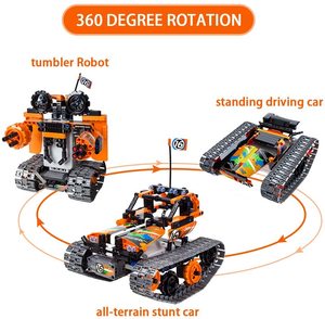 Flytec oyuncak inşaat blokları 392 adet DIY RC araba oyuncak akıllı eğitim uzaktan kumanda araba 3 in 1 robot kitleri - Product Image 5