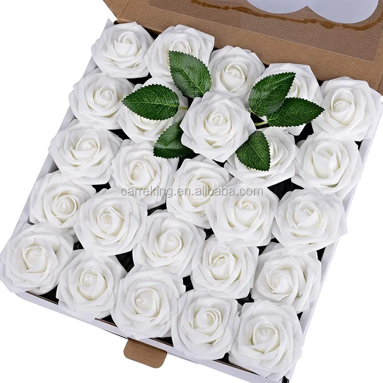 ดอกกุหลาบโฟมยางเนื้อนิ่มคุณภาพสูง,ดอกไม้ประดิษฐ์สำหรับตกแต่งงานแต่งงาน100ชิ้น