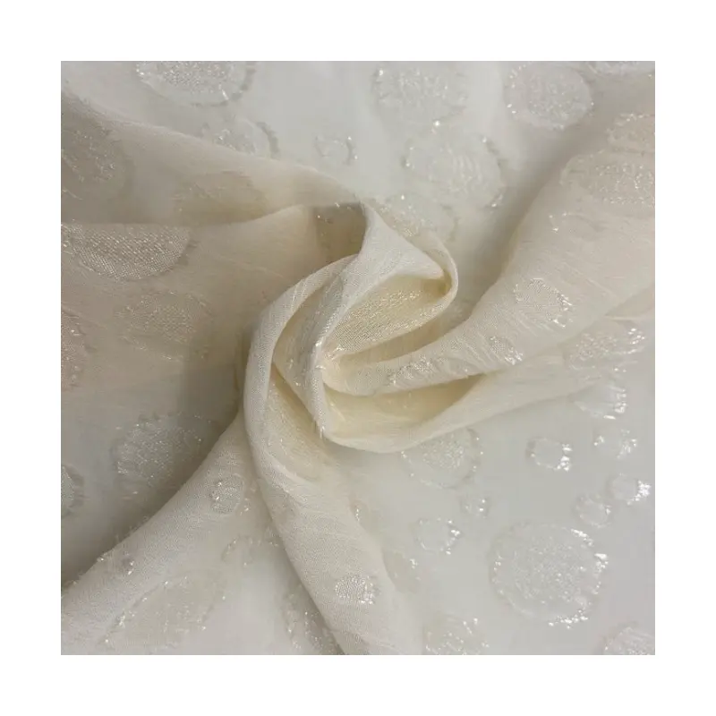 Personalizado de boa qualidade clássico flor tecnologia de corte de uma peça tecido jacquard chiffon tecido para vestido
