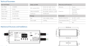 D4-WPS DMX512 RDM dekoder IP67 su geçirmez denetleyici 4 kanal sabit voltaj RGBW LED şerit Dimmer - Product Image 3