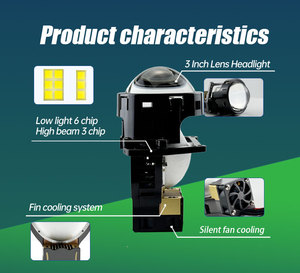 Düşük ışın serin beyaz ışık IP67 su geçirmez H4 H7 O.E ile LED projektör far yükseltme kiti 3 inç matris. Hayır. - Product Image 5
