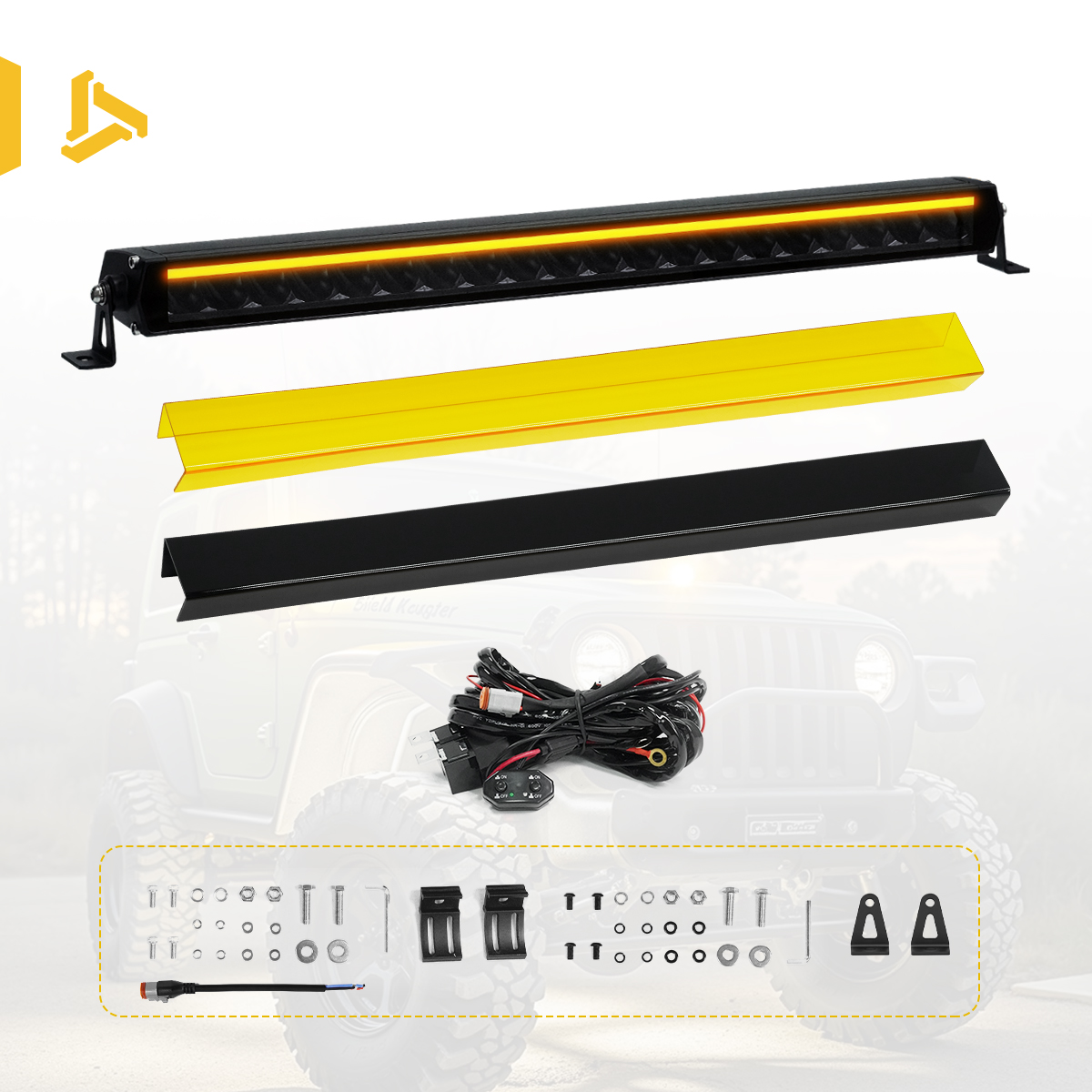 Kit de barre lumineuse (couvercle jaune + couvercle noir + faisceau de câbles)