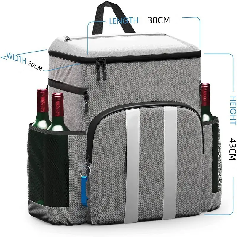 Zaino da viaggio per il pranzo per escursioni in spiaggia con grande borsa termica isolante per vino impermeabile sacchetti di raffreddamento per Picnic