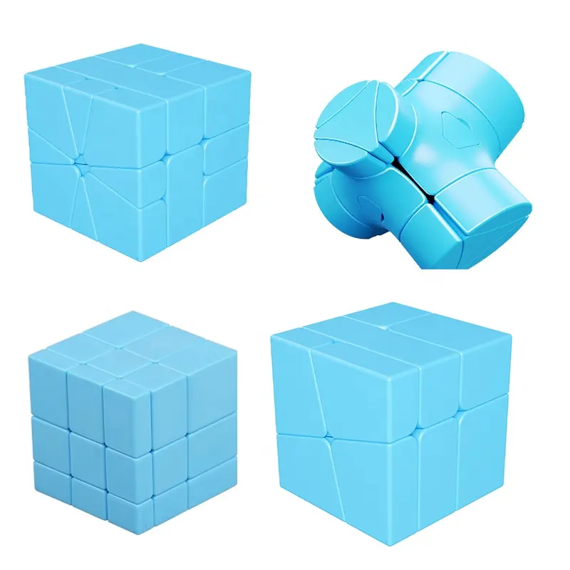 Neu aktualisiert Blue Mirror SQ-01 Zylinder Magic Cube Sengso ABS Aufkleber loses Q-Platypus Speed Puzzle Pädagogisches Magic Cube Spielzeug