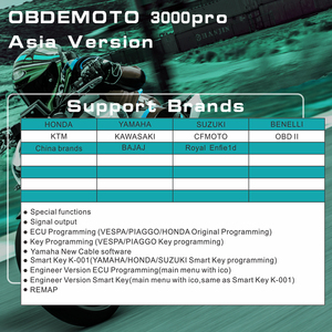 3000Pro Vollversion Motorrad-Diagnose scanner Genaue Fehler erkennung IMMO ECU-Programmier code leser