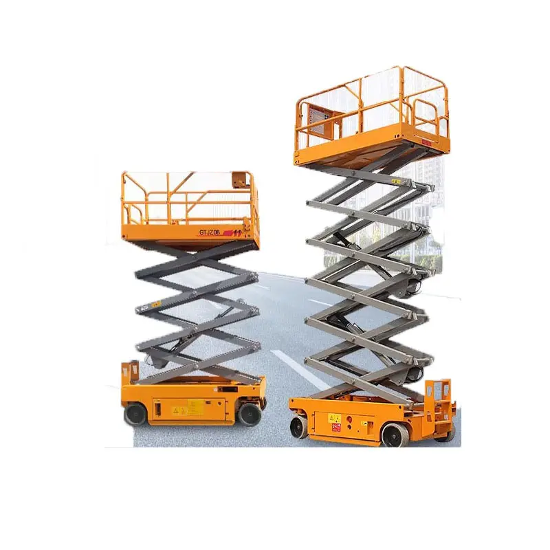 Mesa De Plataforma De Trabalho Aérea Personalizada 500kg Equipamento De Elevação Quatro Pneus Reboque Móvel Hidráulico Scissor Lift