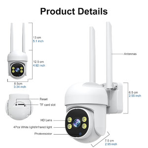 1080P Fhd Video Flood light Ptz Kabel gebundene Kamera Bewegungs aktivierung Cloud Storage Überwachungs kamera Mit Micro SD-Karte 256GB Mini-Kamera - Product Image 6