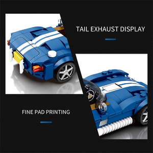 Klasik mavi spor yarış araba DIY blok seti yetişkinler için ünlü SuperCar modeli yapı taşları kiti oyuncak - Product Image 6