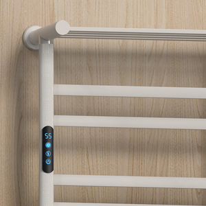 Nhôm khô ấm thông minh ống tròn điện sưởi ấm khăn giá phòng tắm treo tường màu đen nóng khăn giá - Product Image 5