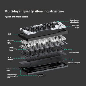 Teclado para juegos con cable de eje magnético ligero de 82 teclas 75% de alto rendimiento Operación mecánica Columna impulsada por web - Product Image 5