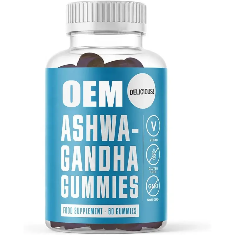 OEM goli ashashandha & vitamin d sakızlı beyaz etiket ashashandha gummies takviyesi