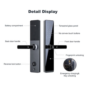 Akıllı TT kilit Bluetooth Tuya uzaktan kilidini anahtarsız giriş dijital şifre Rfid IC kart biyometrik parmak izi kapı kilit - Product Image 3