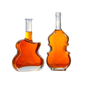 定制大提琴和小提琴750毫升火石玻璃瓶白酒威士忌朗姆酒杜松子酒伏特加酒瓶