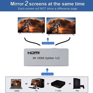高品質48Gbps 8K 60Hz 4K 120HzHDMIスプリッター<span class=keywords><strong>2</strong></span>ウェイ<span class=keywords><strong>HDMI</strong></span>ウルトラHD2.1スプリッター1x2 7680x432 0/60Hz 1入力<span class=keywords><strong>2</strong></span>出力<span class=keywords><strong>HDMI</strong></span>スプリッター