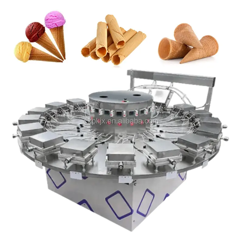 Linha de produção de máquina de fazer casquinha de sorvete para waffles, máquina comercial de fazer casquinha de ovo e lanche