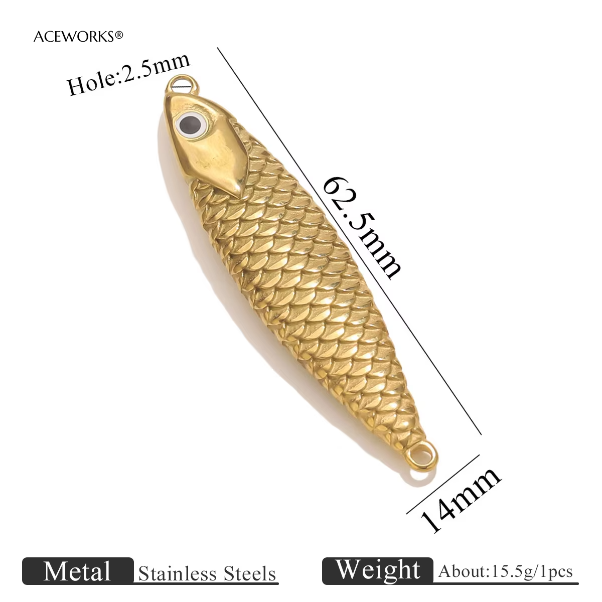 Double hole eyed fish=1PCS-Gold