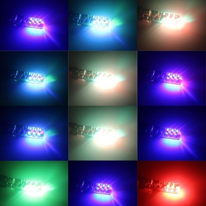 12V T10 W5W RGB COB发光二极管灯泡频闪闪光灯汽车照明阅读灯汽车楔形灯带遥控器