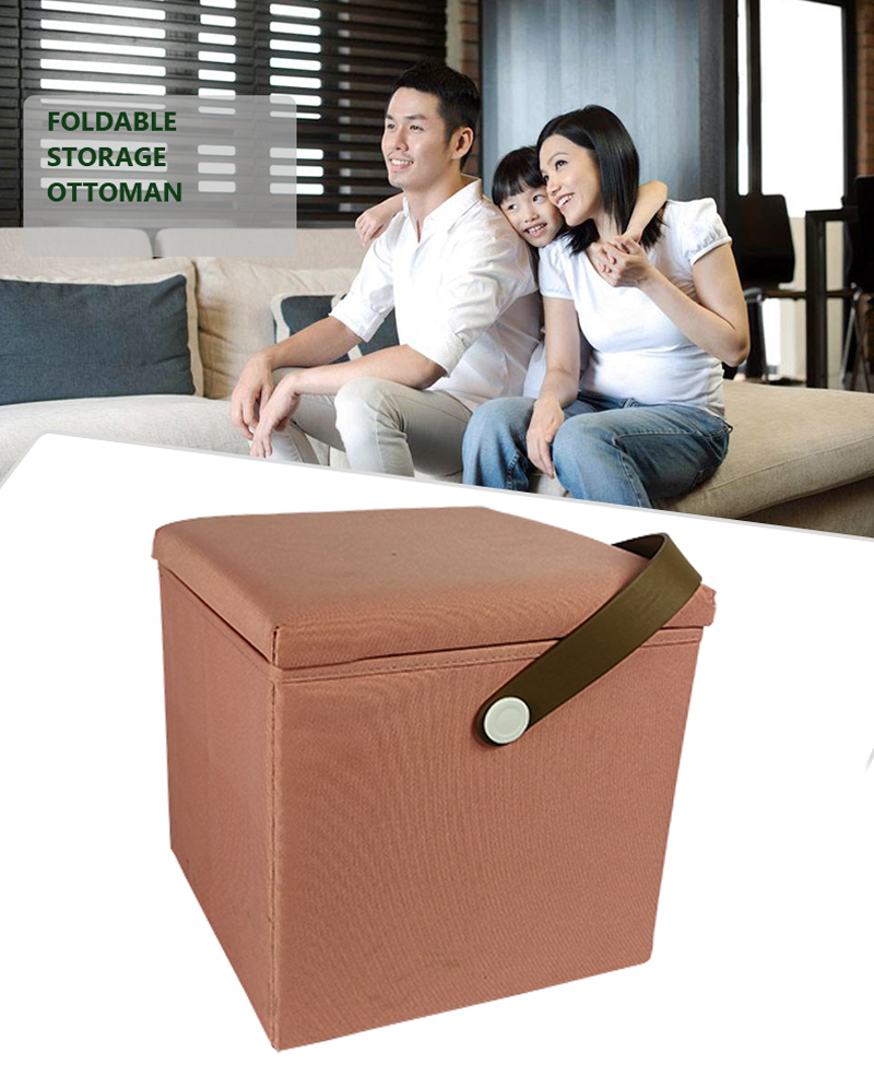 Storage stool with hand strap large capacity storage ottoman portable storage stool removable cover