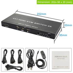 快速生产时间改进的工作流程KVM交换机HDMI 4端口，实现更快的工作流程 - Product Image 5