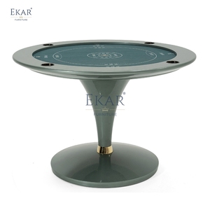 带有毛毡表面和木制框架的现代圆形游戏桌 - Product Image 1