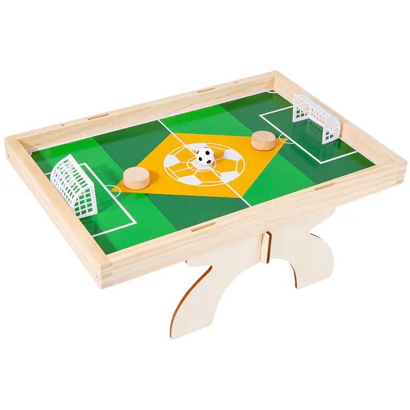 Familie Indoor Spelen Speelgoed Houten Tafelblad Voetbal Pinball Games Voetbal Tafel Spel Sling Puck Board Game