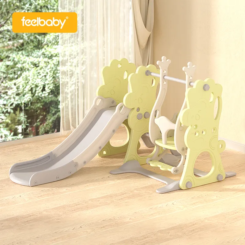 Feelbaby fabricante fábrica direto bebê plástico e balanço conjunto crianças interior deslizamento