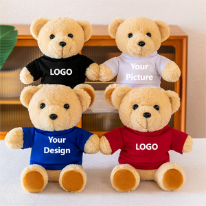 Logo ile sıcak satış peluş oyuncak özel logo ile sevimli oyuncak ayı logo ile özel metin desen oyuncak ayı - Product Image 3