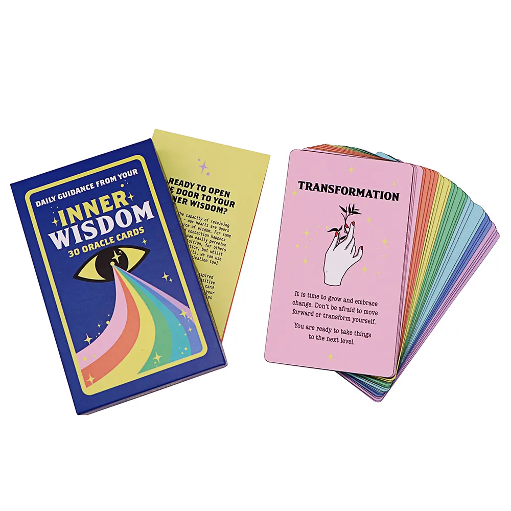 WJPC personalizzato piccolo originale strega Carta tarocchi carte all'ingrosso con libro spagnolo carte oracolo vuoto mazzo per la lettura